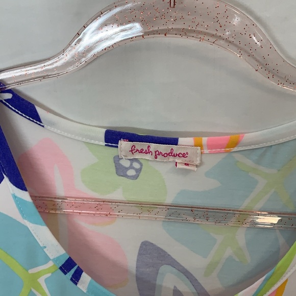 Fresh Produce Tee Shirt Purple Rainbow Blooms Janey Cosmos Purple Sz Medium - Picture 2 of 4